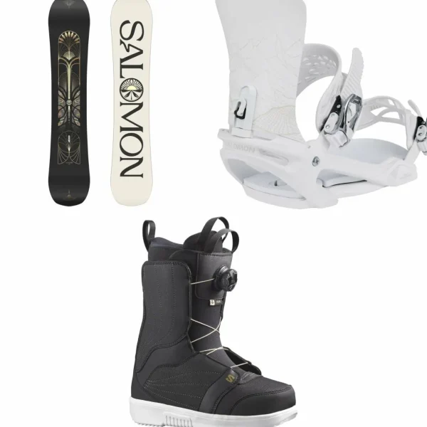 Salomon Wonder Snowboard + Vendetta X Snowboard Bindings + Pearl Boa Snowboard Boots - Women's 2025