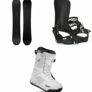 Season Kin Snowboard + Universal Snowboard Bindings + thirtytwo STW Double Boa Snowboard Boots 2025