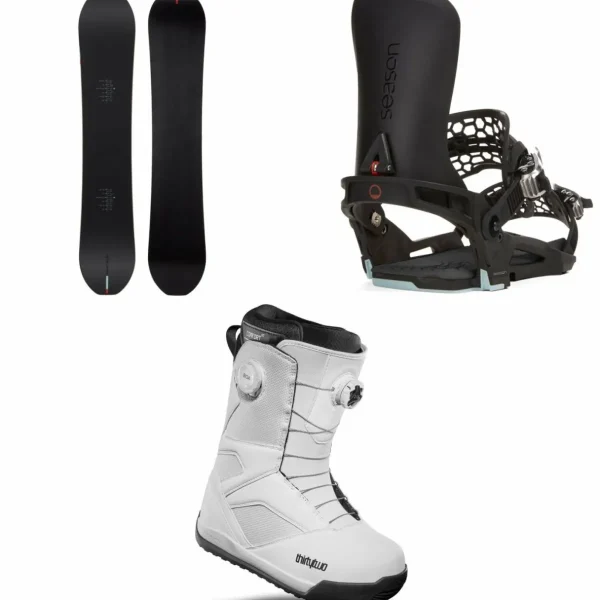 Season Kin Snowboard + Universal Snowboard Bindings + thirtytwo STW Double Boa Snowboard Boots 2025