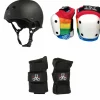 Triple 8 Sweatsaver Liner Skateboard Helmet + 187 Slim Knee Pads + Wristsaver Slide On Wrist Guards