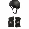 Triple 8 Sweatsaver Liner Skateboard Helmet + Wristsaver Slide On Wrist Guards