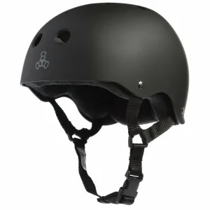 Triple 8 Sweatsaver w/ Liner Skateboard Helmet + Saver Series High Impact Adult Skateboard Pad Set
