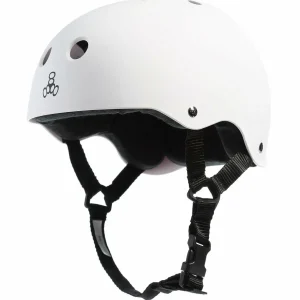 Triple 8 Sweatsaver w/ Liner Skateboard Helmet + Saver Series High Impact Adult Skateboard Pad Set