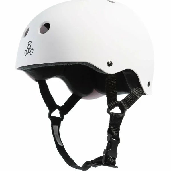 Triple 8 Sweatsaver w/ Liner Skateboard Helmet + Saver Series High Impact Adult Skateboard Pad Set