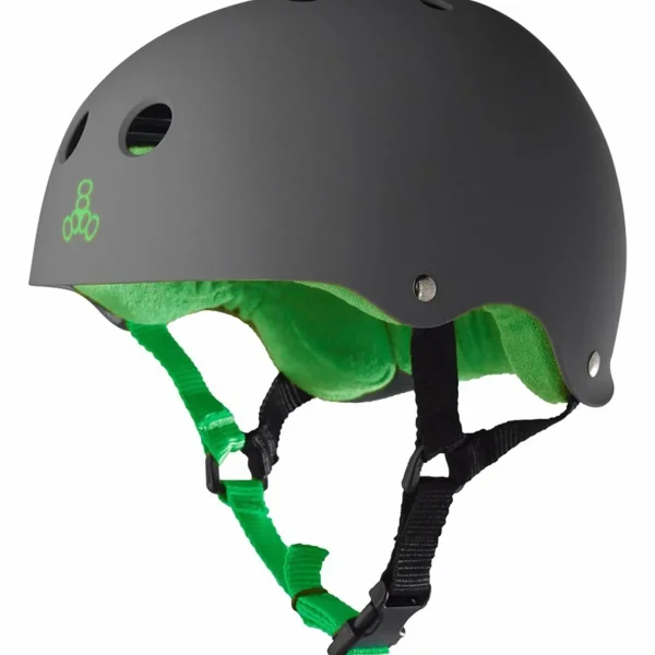 Triple 8 Sweatsaver w/ Liner Skateboard Helmet + Saver Series High Impact Adult Skateboard Pad Set