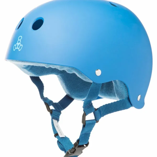 Triple 8 Sweatsaver w/ Liner Skateboard Helmet + Saver Series High Impact Adult Skateboard Pad Set