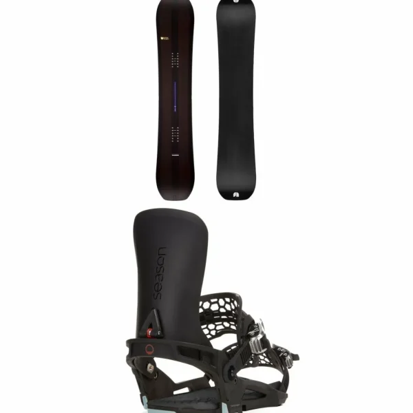 United Shapes Object Snowboard + Season Universal Snowboard Bindings 2025