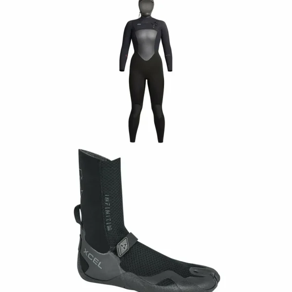 XCEL 5/4 Infiniti Hooded Wetsuit + 3mm Infiniti Split Toe Wetsuit Boots - Women's
